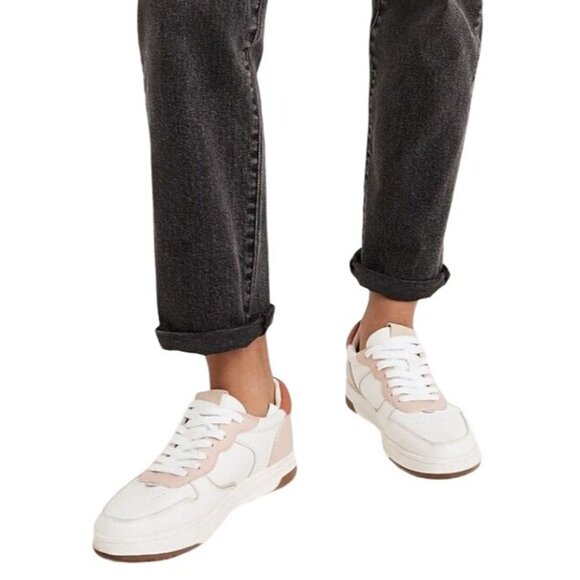 Madewell Court Sneakers‎ in White and Pink Leather - Size 7 - Picture 4 of 8